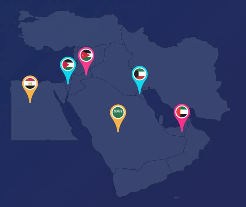 خريطة توضح تواجد جيل كود في أكثر من 6 دول عربية